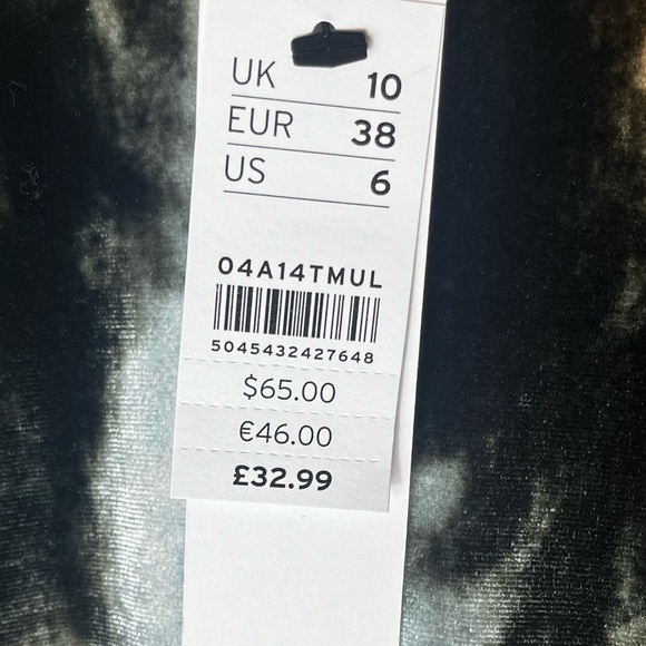 NWT Topshop Tie Dye Velour Crop Shirt Size 6 - Picture 6 of 12